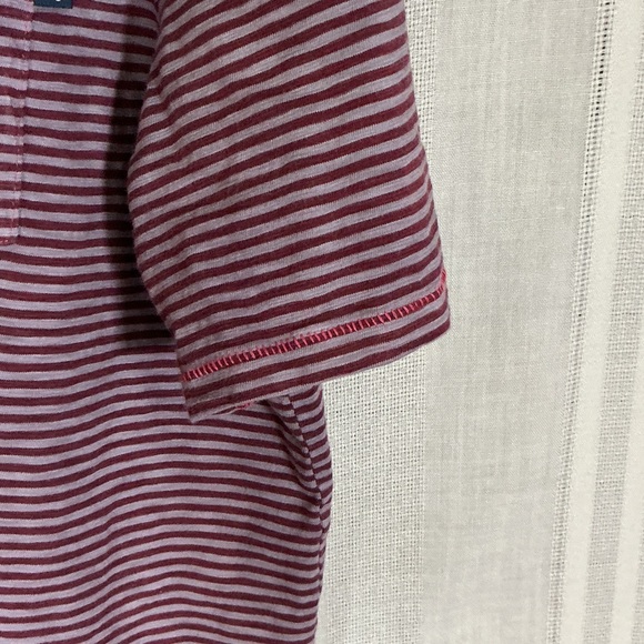 Vineyard Vines Maroon and Navy Striped Short-Sleeve Polo - Picture 7 of 9